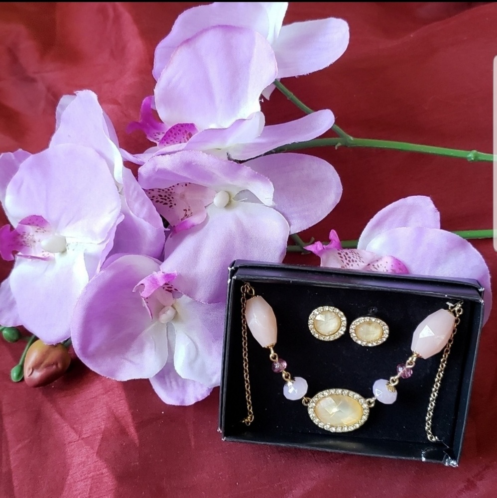 Misty Pink Necklace and Earring Set